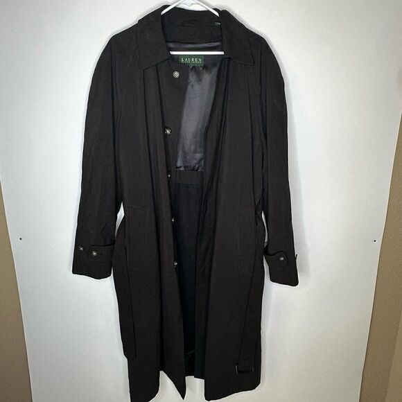 Ralph Lauren Black Trench Coat in Size 40R - Picture 15 of 15